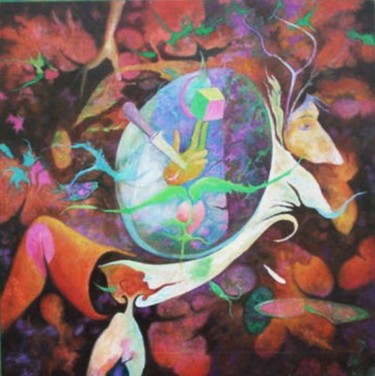 Peinture intitulée "boschknife 2" par Christophe Challier, Œuvre d'art originale, Huile