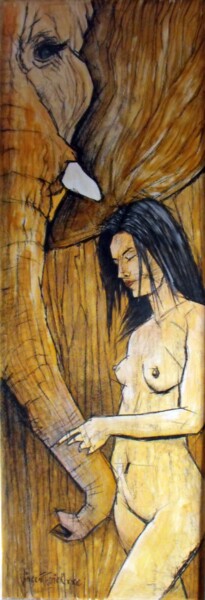 la dresseuse Peinture intitulée "la dresseuse" par Vincent Tessier Xxc, Œuvre d'art originale, Acrylique