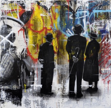 autors anonymous Painting titled "autors anonymous" by Ac One, Original Artwork, Spray paint