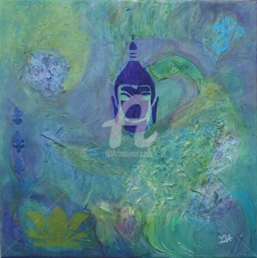 Painting titled "Zénitude" by Pinkivioletblue, Original Artwork, Acrylic Mounted on Wood Stretcher frame