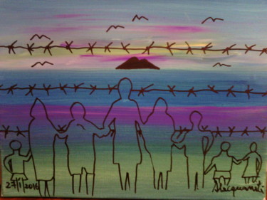 Pittura intitolato "012. A tutti i bamb…" da Mateci-Antonio Lucio Rudy Lacquaniti, Opera d'arte originale, Acrilico