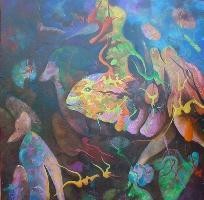 Peinture intitulée "bosch 555" par Christophe Challier, Œuvre d'art originale, Huile