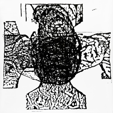Drawing titled "Rubbish Heap Cross 1" by Scott Short, Original Artwork, Ink