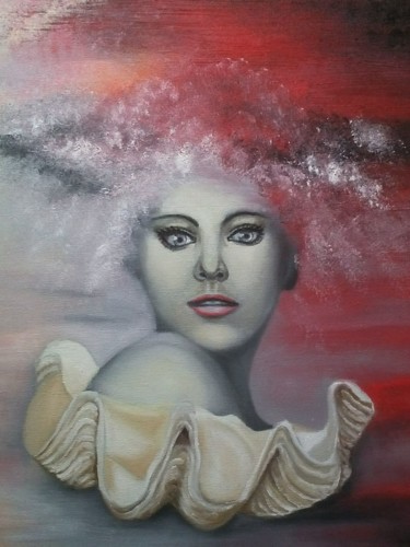 Peinture intitulée "Le bénitier" par Alix, Œuvre d'art originale, Huile