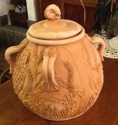 Vaso maiolica lavorazione a colombino