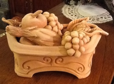 Fruttiera 2 maiolica fatta a mano