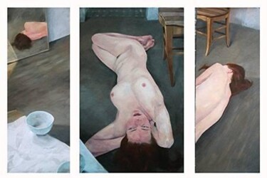 Triptyque 658 " Elisabeth" Peinture intitulée "Triptyque 658 " Eli…" par Mathieu Weemaels, Œuvre d'art originale