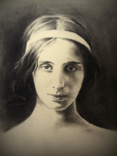Dessin intitulée "Anna Pavlova" par Michèle Rais, Œuvre d'art originale, Fusain