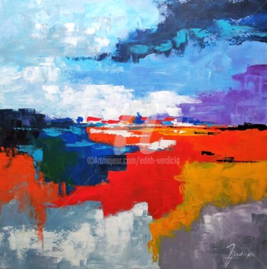 Peinture intitulée "Marais de la Baudis…" par Edith Verdickt, Œuvre d'art originale, Acrylique