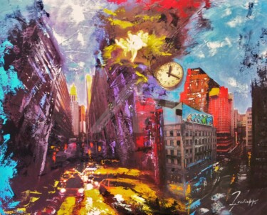 Peinture intitulée "Après Minuit-techni…" par Edith Verdickt, Œuvre d'art originale, Acrylique