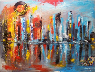 Peinture intitulée "Take Five-technique…" par Edith Verdickt, Œuvre d'art originale, Acrylique