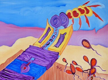 Peinture intitulée "LA BOITE A CLE" par René Georges (RG.), Œuvre d'art originale, Huile