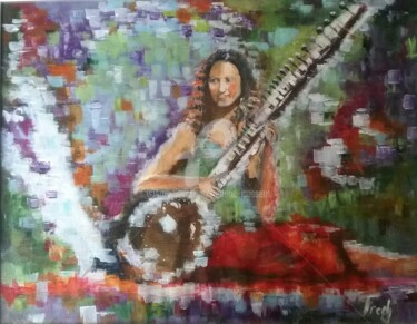 Peinture intitulée "Inde musicale" par Frederic Janssens (Fredj), Œuvre d'art originale, Acrylique