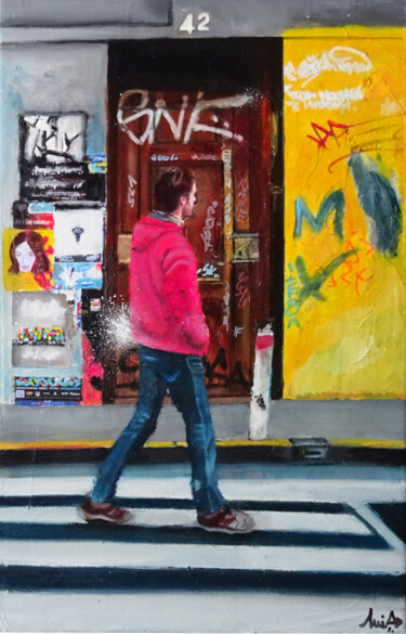 Painting titled "Jeune homme à la ve…" by Emilie Pannier, Original Artwork, Oil