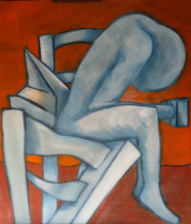 Painting titled "de-l-homme-qui-part…" by François Devreux, Original Artwork, Oil