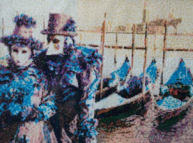 Pittura intitolato "Coppia in blu" da Stefano Di Marco, Opera d'arte originale