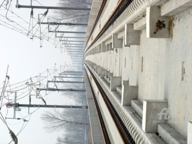 Fotografía titulada "Iinstallation du TGV" por Grafi, Obra de arte original