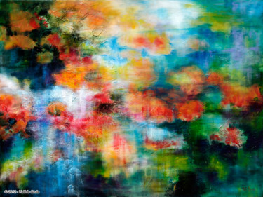 Peinture intitulée "Nenufars" par Valérie Gruia, Œuvre d'art originale, Acrylique
