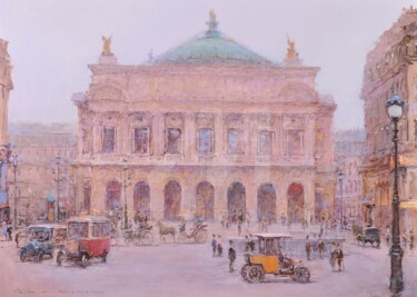 Peinture intitulée "Paris, la place de…" par Andrey Guk, Œuvre d'art originale, Huile