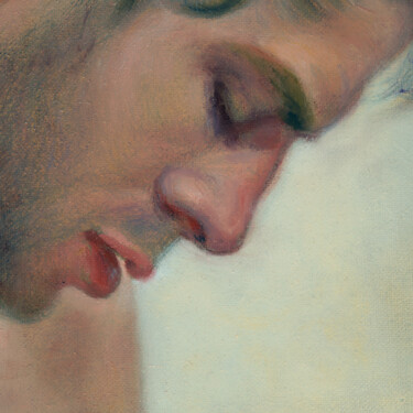 Schilderij getiteld "Male portrait (Self…" door Lyubomir Naydenov, Origineel Kunstwerk, Olie