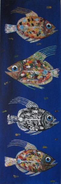 제목이 "POISSONS"인 미술작품 Corine Jailin로, 원작, 아크릴