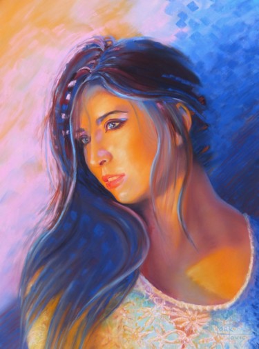 Peinture intitulée "Kaminari modèle" par Alain Lorkovic, Œuvre d'art originale, Pastel