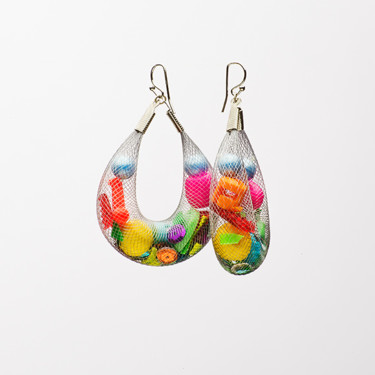 Artisanat intitulée ""Fragments"" par Zampo, Œuvre d'art originale, Boucles d'oreilles