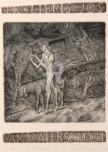 Printmaking titled "The dreams of faun" by Leonid Stroganov, Original Artwork, Etching