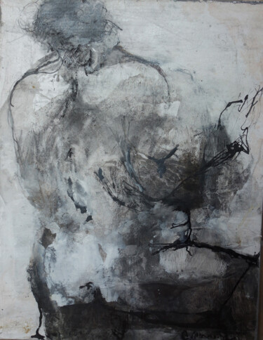 Peinture intitulée "dessin nb" par Catherine Monmarson, Œuvre d'art originale, Acrylique