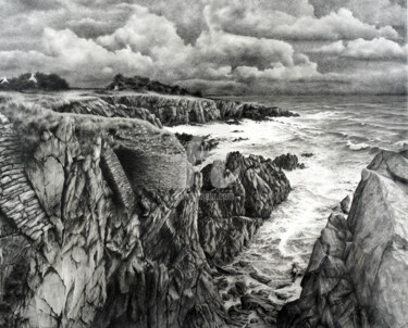 Le vent tourne - Wind is changing Dessin intitulée "Le vent tourne - Wi…" par Peter Soyman, Œuvre d'art originale, Graphite
