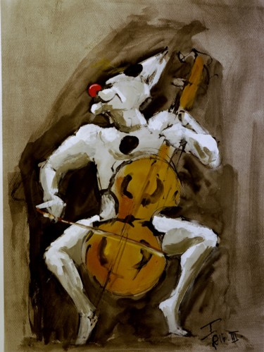 Drawing titled "Etude le clown-goua…" by Thierry Faure, Original Artwork, Ink