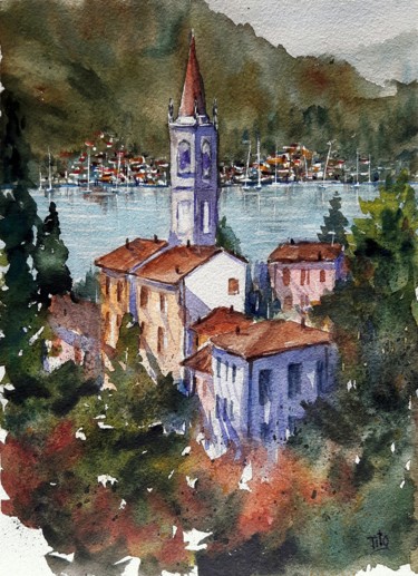 Varenna (Lago di Como) Painting titled "Varenna (Lago di Co…" by Tito Fornasiero, Original Artwork, Watercolor
