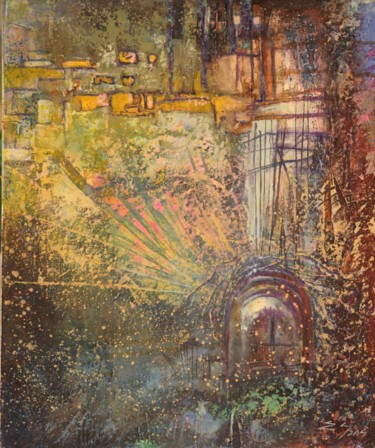 Painting titled "ĮĖJIMAS Į..." by Evaldas Semetulskis, Original Artwork, Acrylic