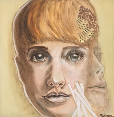 Peinture intitulée "Cacher 2" par Madorssane, Œuvre d'art originale, Huile