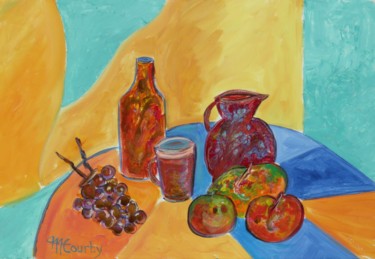 绘画 标题为“Nature morte d'auto…” 由Myriam Courty, 原创艺术品, 丙烯 安装在纸板上