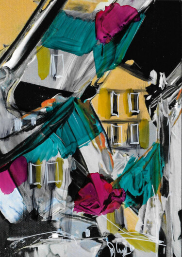 Peinture intitulée "Ancrée sur les bast…" par Muriel Cayet, Œuvre d'art originale