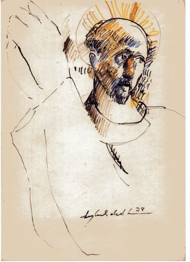 Desenho intitulada "006 - Cristo" por Luiz Carlos De Andrade Lima, Obras de arte originais, Outro