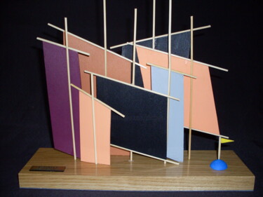 Sculpture intitulée "22-voiles-oceanes.j…" par Nyls  Eliot, Œuvre d'art originale, Bois