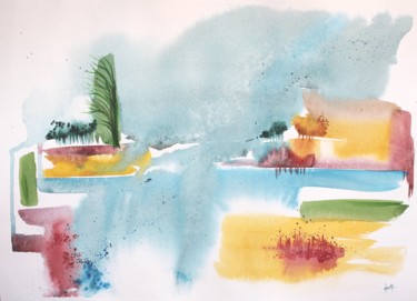 Peinture intitulée "Légèreté de l'être…" par Clau Redier-Clément, Œuvre d'art originale, Aquarelle