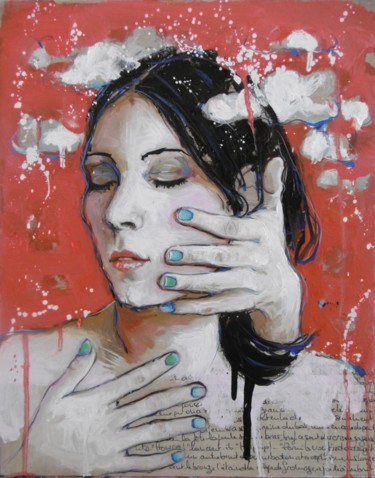 Peinture intitulée "tête" par Catherine Cornec, Œuvre d'art originale, Huile