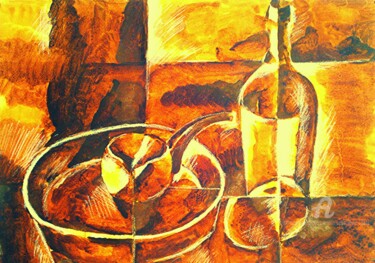 Peinture intitulée "Nature morte avec l…" par Slobodan Spasojevic (Spaki), Œuvre d'art originale, Huile