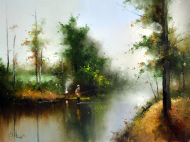 Pittura intitolato "Oktyabrsky passes" da Igor Medvedev, Opera d'arte originale, Acrilico