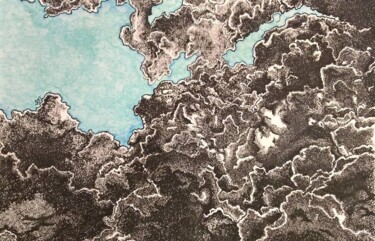 Drawing titled "Gewitterwolken" by Elke Matthaeus, Original Artwork, Ballpoint pen