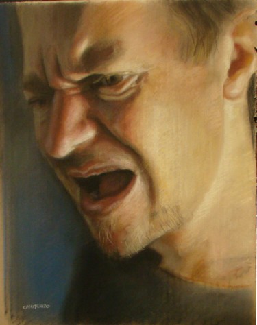 Dessin intitulée "autoportrait2.jpg" par Laurent Chimento, Œuvre d'art originale, Pastel