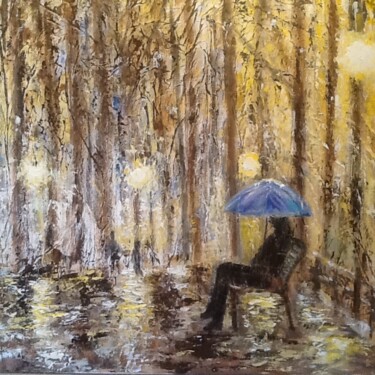 Painting titled "Le retour du parapl…" by Anne Vignau, Original Artwork