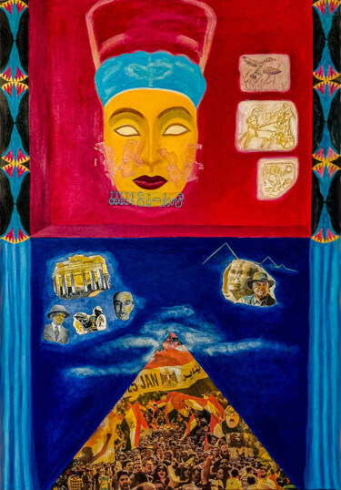 Malerei mit dem Titel "Nefertiti,die unver…" von Sigrun Neumann (Sineu), Original-Kunstwerk, Acryl