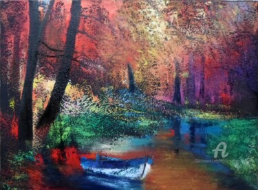 Peinture intitulée "Douceur Automnale" par Marie Andrée Hembert, Œuvre d'art originale, Huile