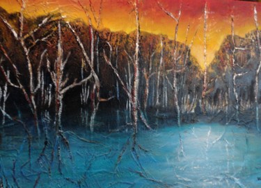 Peinture intitulée ""Les pieds dans l'e…" par Françoise Folley, Œuvre d'art originale, Huile