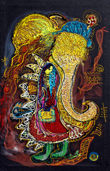 Painting titled "2-2-leis-happy-gane…" by Beauty Heart Concepts, Original Artwork, Acrylic
