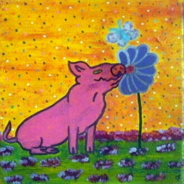 Painting titled "Odeur de printemps" by Chrystelle Ragot, Original Artwork, Other